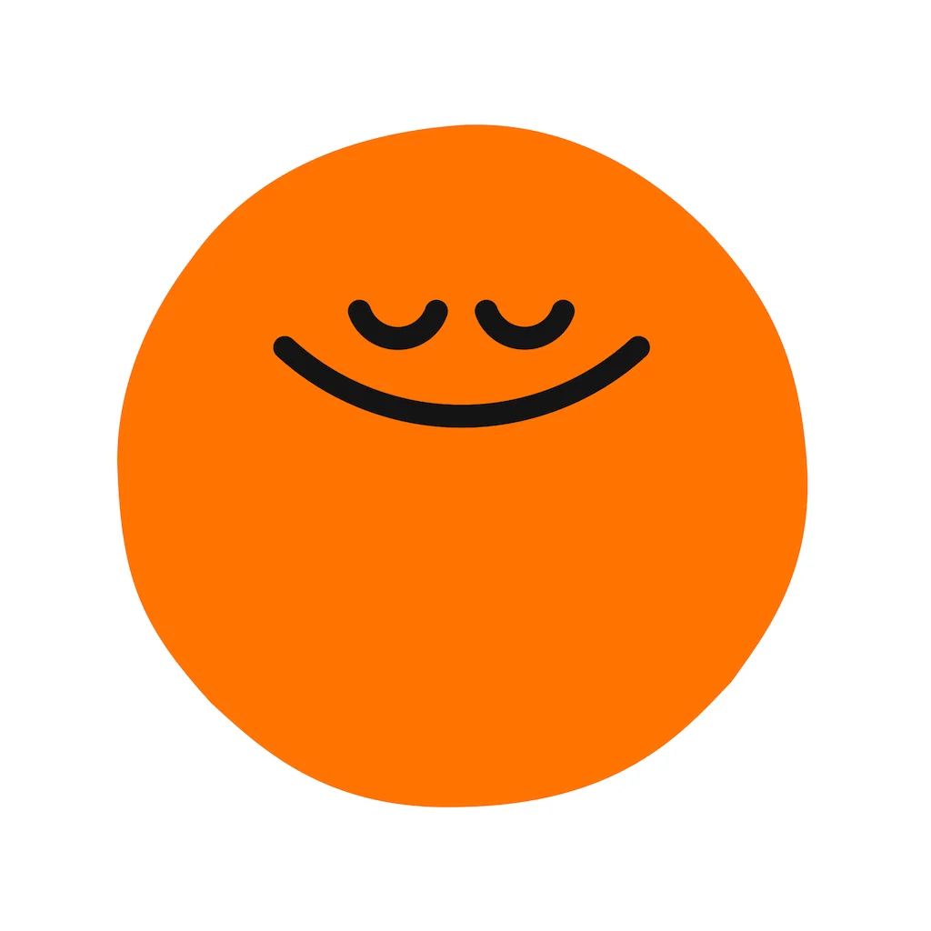 Appikonet til Headspace: en oransje, smilende sirkel