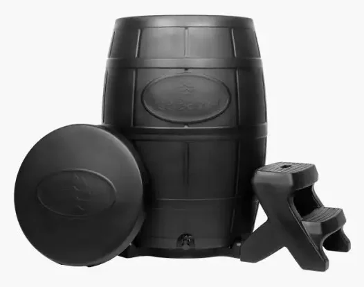 Sort Ice Barrel 400 kuldekar med lokk og tilbehør på lys bakgrunn