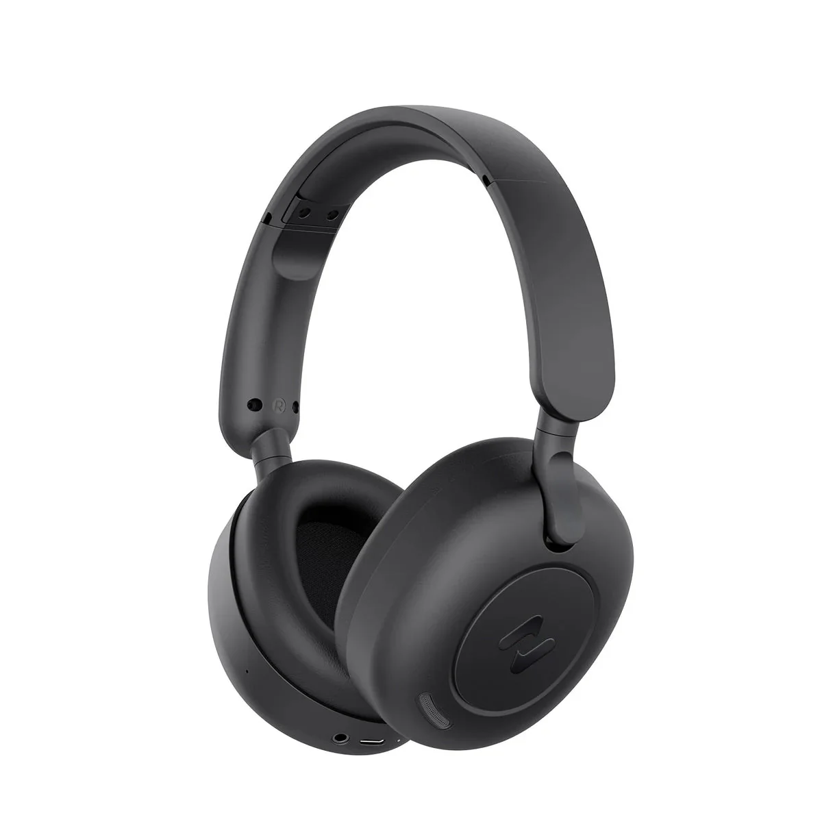 Svarte over-ear-hodetelefoner, sett skrått forfra